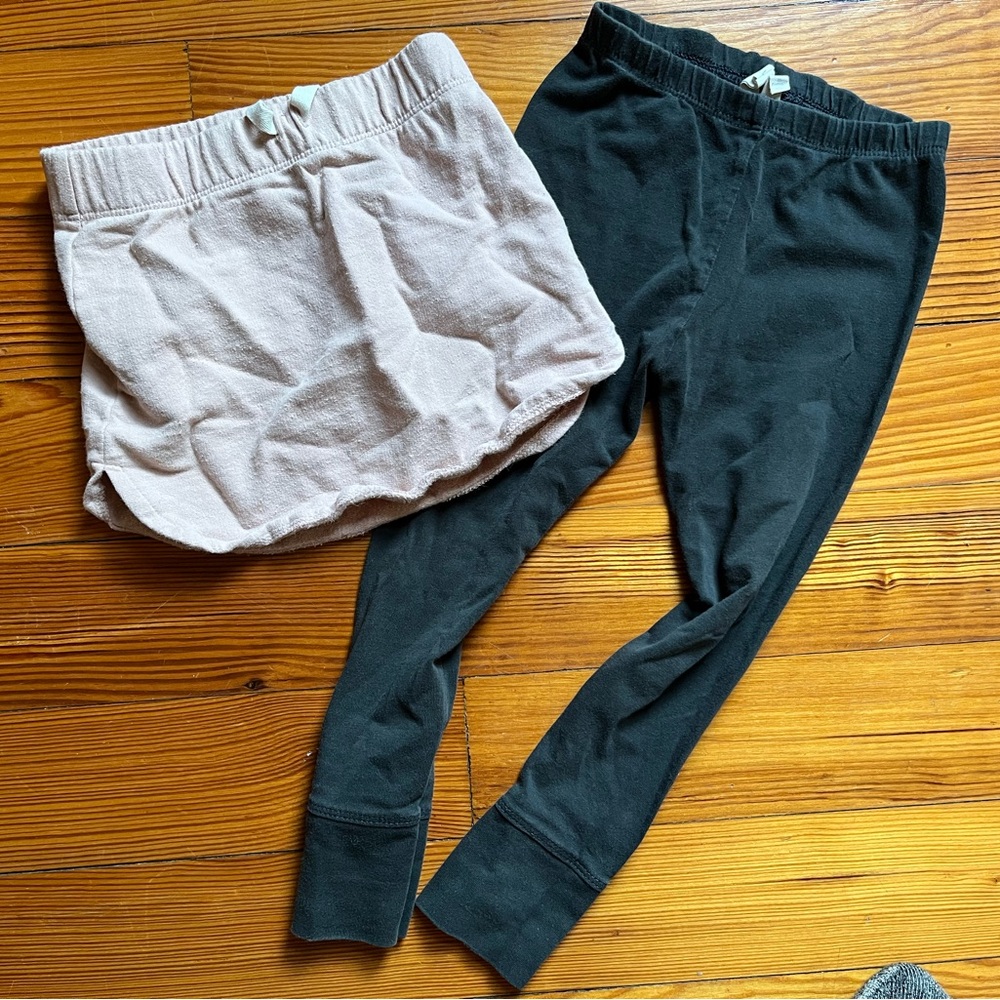 Gray label lot- pink skirt, black leggings 1/2y